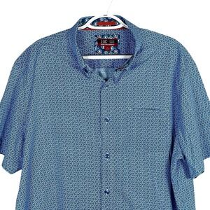 Johnston & Murphy XC4 Performance Shirt Button Down Mens XL Blue Stretch Nylon‎
